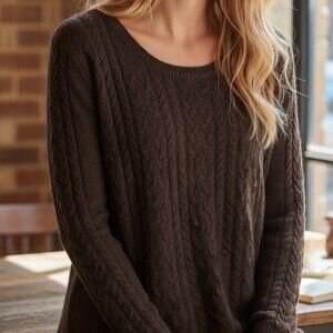 📦American Eagle Women's S GRAY Sweater U Neck Long Sleeve Lightweight SOFT Knit